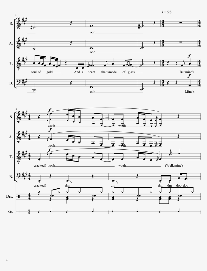 Cracked Sheet Music Composed By Written By - Cracked Pentatonix Sheet Music, transparent png download