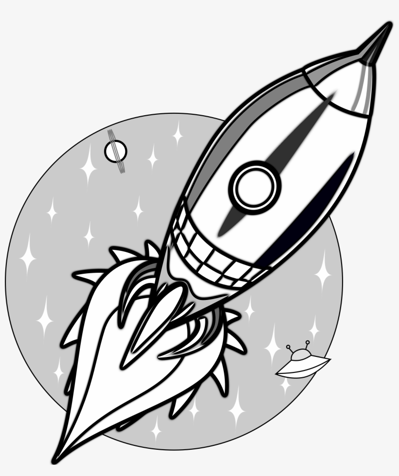 Fast Clipart Cool Rocket - Black And White Rockets, transparent png download