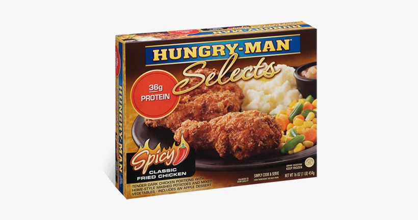 Spicy Classic Fried Chicken - Hungry Man Select Dinners, transparent png download