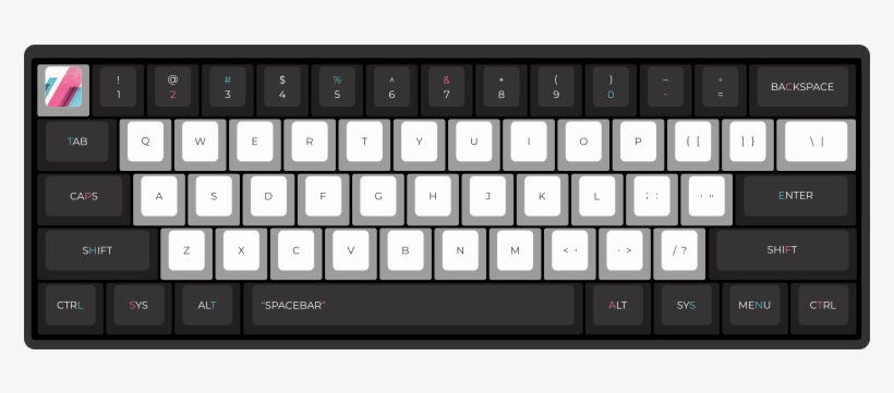 Cotton Candy By Marius 61-key Custom Mechanical Keyboard - Computer Keyboard, transparent png download