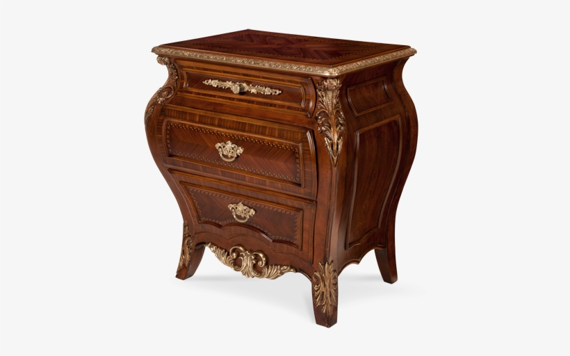 Imperial Court Panel Bed - Aico Imperial Court Nightstand By Michael Amini, transparent png download