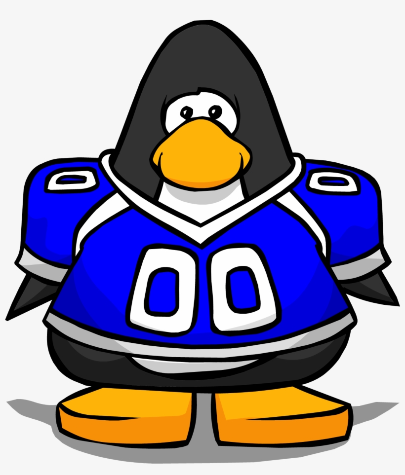 Blue Football Jersey From A Player Card - Club Penguin Football Jersey, transparent png download