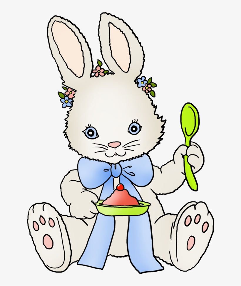 Baby Easter Bunny - Rabbits Eating A Cake Clipart, transparent png download