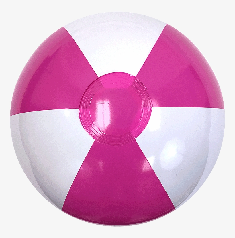 16-inch Hot Pink & White Beach Balls - Pink Orange And Yellow Beach Ball, transparent png download