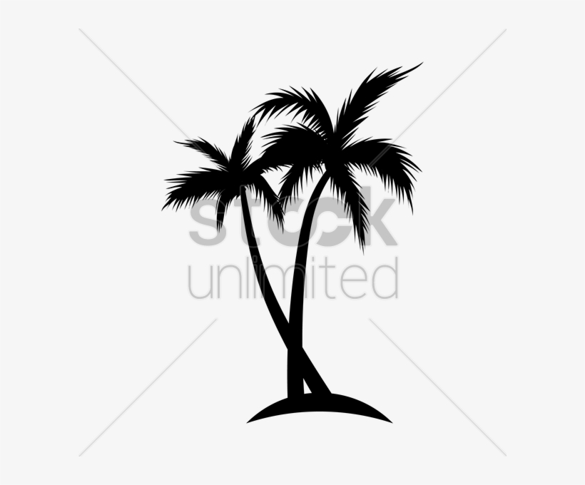 Silhouette Of Coconut Tree Vector Image - Coconut Tree Vector Png, transparent png download