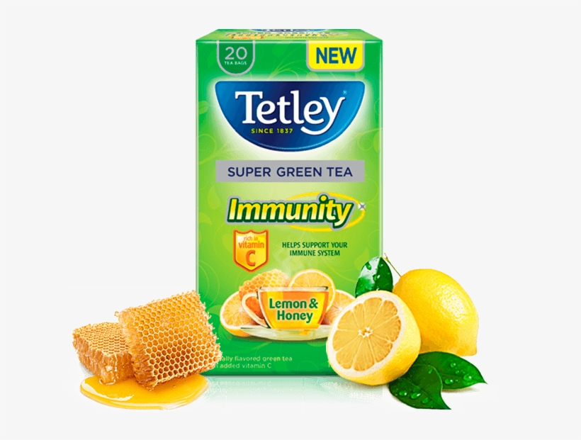 Immunity Green Tea Lemon Honey With Vitamin C - Tetley Uk Lemon And Honey, transparent png download