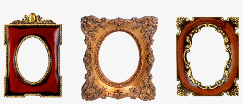 Laminated Poster Oval Filigreed Design Carved Gold - Oval Picture Frame, transparent png download
