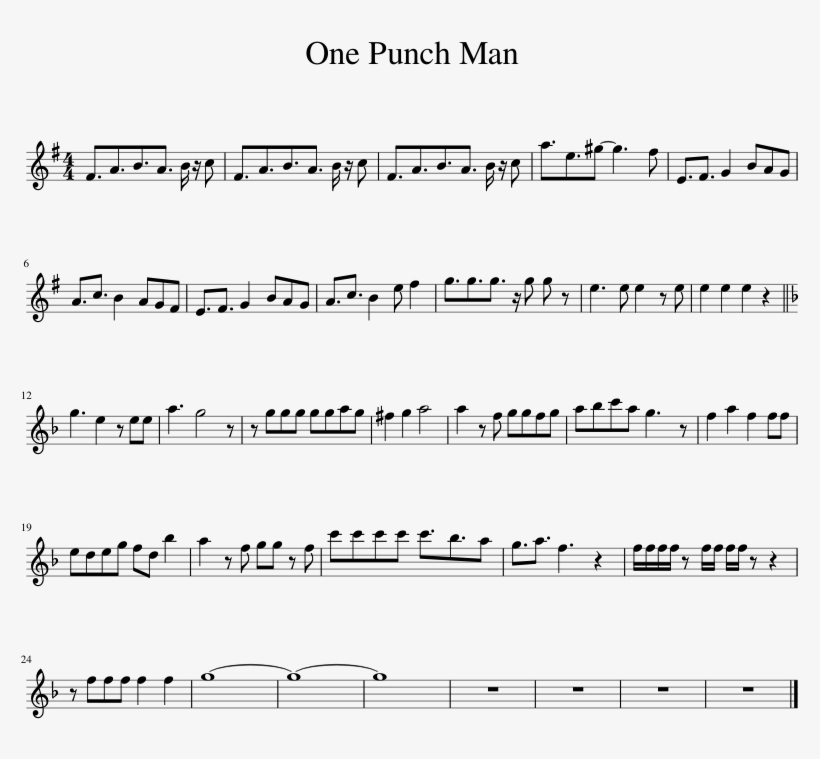 One Punch Man Sheet Music 1 Of 1 Pages - Bts Singularity Sheet Music, transparent png download
