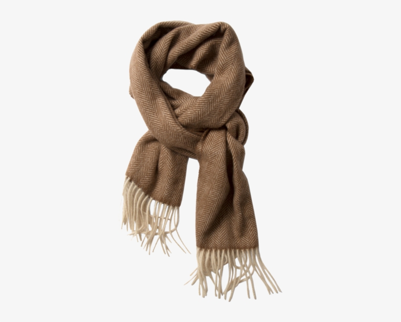 7583 Camel Herringbone Fine Wool Merino Scarf - Wool, transparent png download