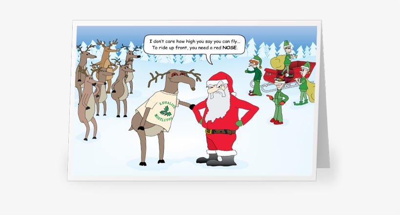 “mistletoke” Christmas Card - Stoner Christmas Cards, transparent png download