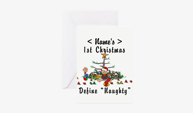 Personalized 1st Christmas Name Greeting Card By Shirt - Personalized 1st Christmas (name) Greeting Card, transparent png download