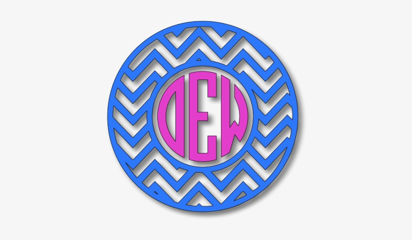 Monogram Frame - Chevron Circle - Circle, transparent png download