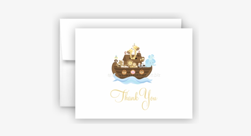 Noah's Ark Printed Thank You Cards • Folded Flat Note - Stationery, transparent png download