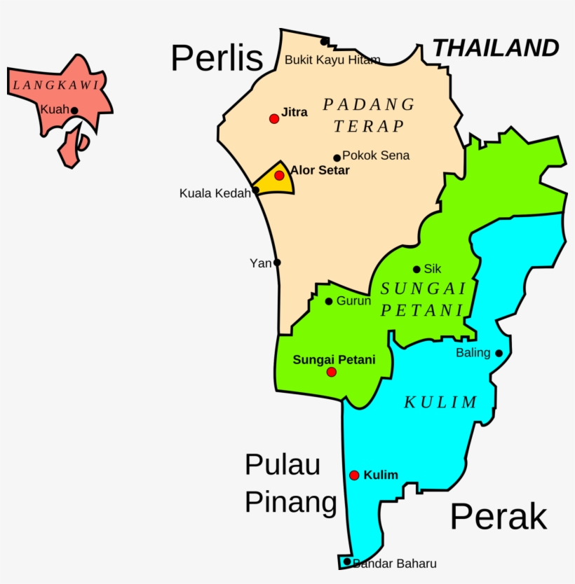Kedah Md In Clipart Map - Tapir In Malaysia Map, transparent png download