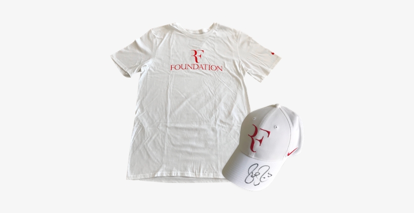 Signed Cap & T-shirt From Roger Federer - T-shirt, transparent png download