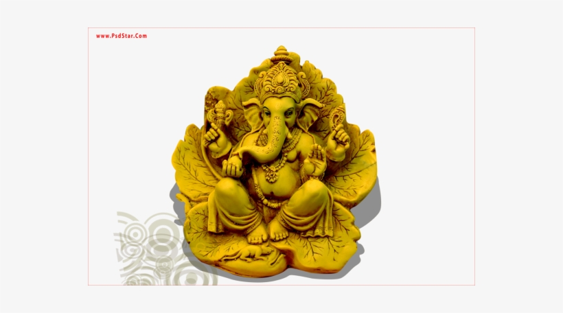 Ganesh Yelow Color On Leaf Photo - Photograph, transparent png download