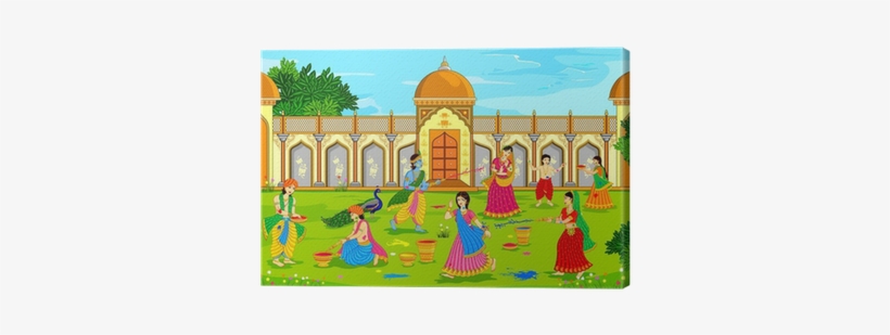 Kids Playing Holi Vector, transparent png download