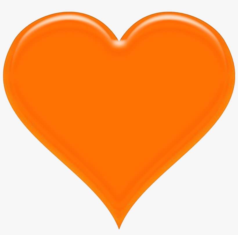 Download Orange Glittering Png Heart-birthday Heart - Corazones De Color Naranja, transparent png download