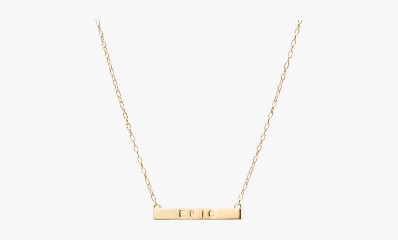 Mini Tall Dog Tag Bar Necklace - Necklace, transparent png download