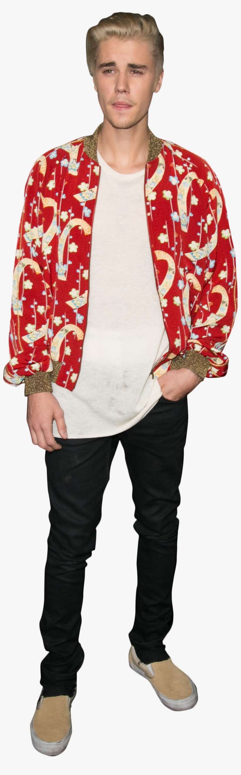 Justin Bieber Dressed In A Red Shirt Png Image - Justin Bieber, transparent png download