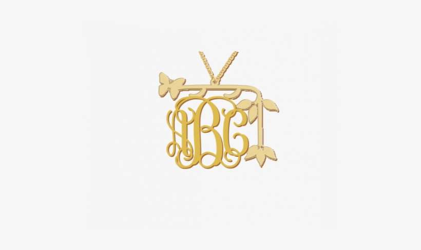 Victorian Style Personalized Monogram Name Initial - Monogram Necklace 1.25" In Sterling Silver 0.925 Personalized, transparent png download