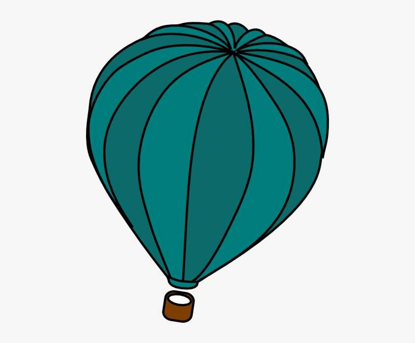 Single Blue Balloon Transparent Clip Art - Turquoise Hot Air Balloon Clipart, transparent png download