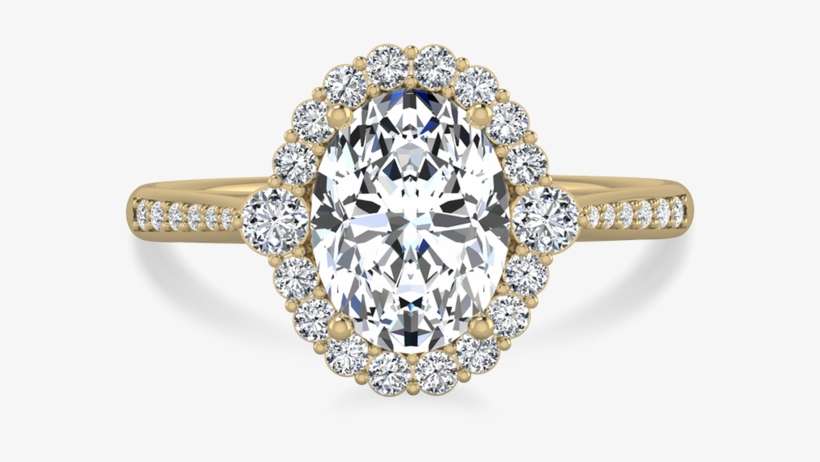Calla Oval Cut Halo Ring - Engagement Ring, transparent png download