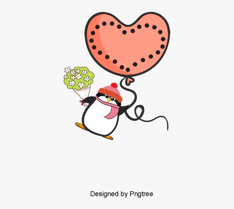Penguin, Red, Valentine's Day Png And Psd - Portable Network Graphics, transparent png download