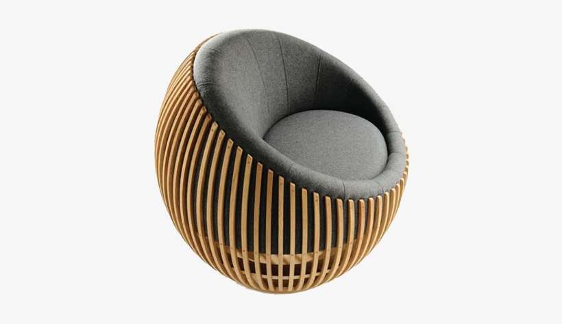 Attractive Round Chair On Low Revolving Base - Egg Chair, transparent png download