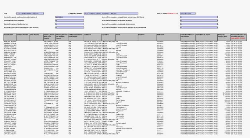 Cin Company Name 30 Jun 2015 First Name Middle Name - Pattern, transparent png download