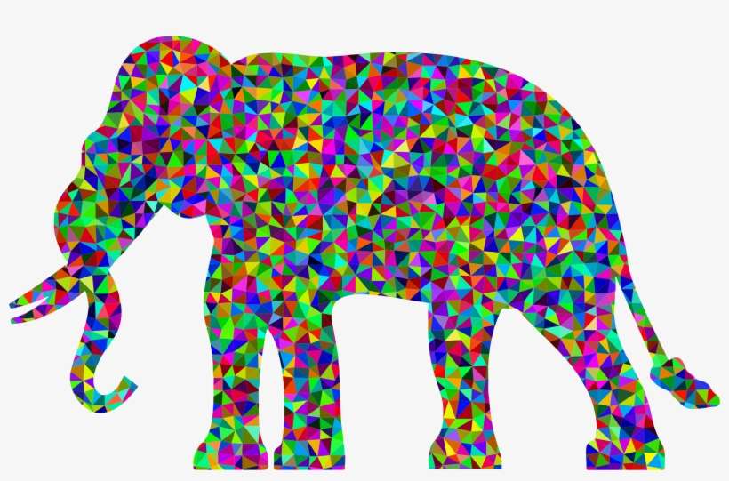 Rainbow Clipart Elephant - Low Polygon Art Elephant, transparent png download