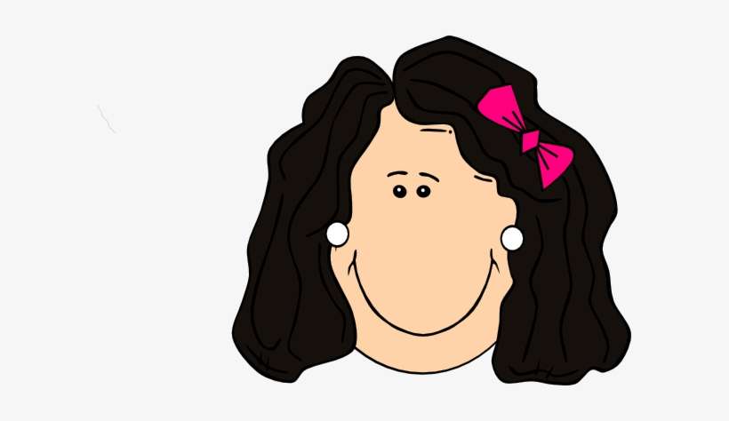 How To Set Use Dark Hair Lady With Earrings And Bow, transparent png download