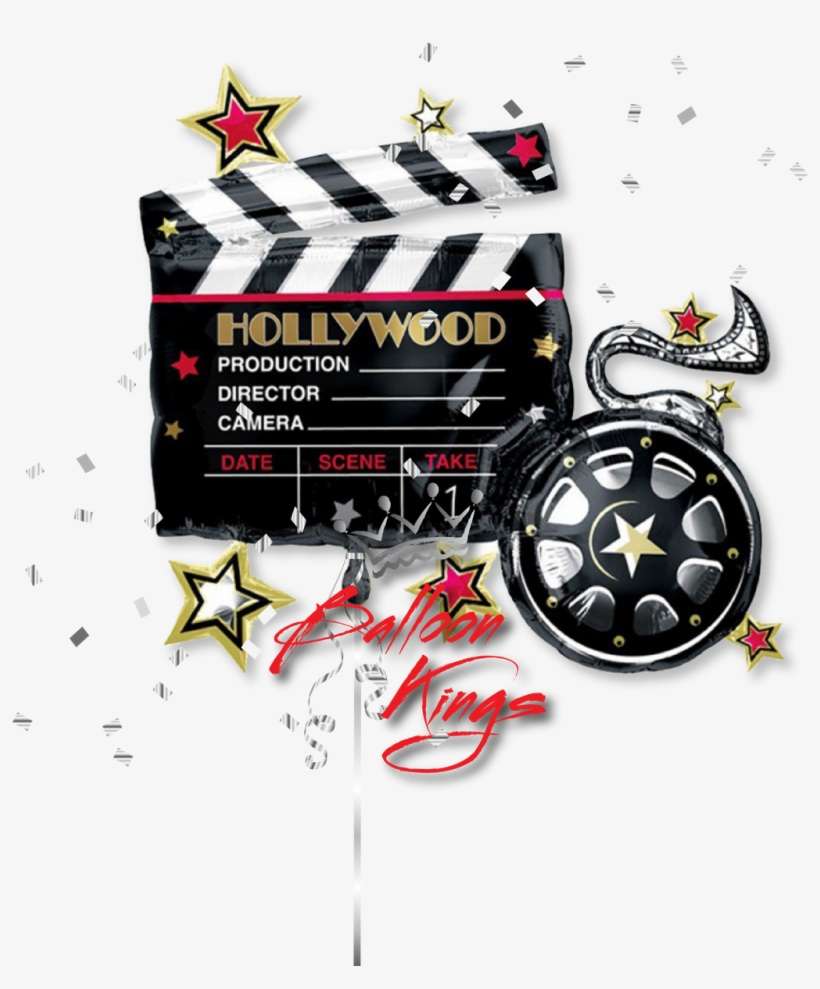 Movie Clapboard - 30" Hollywood Clapboard Balloon - Mylar Balloons Foil, transparent png download