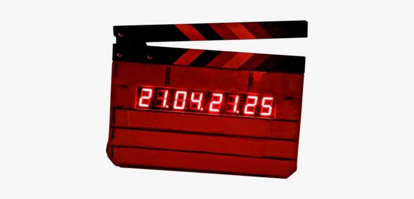 Director Clapboard Psd - Ajanta Plastic Digital Brown Wall Clock - Dc-017, transparent png download