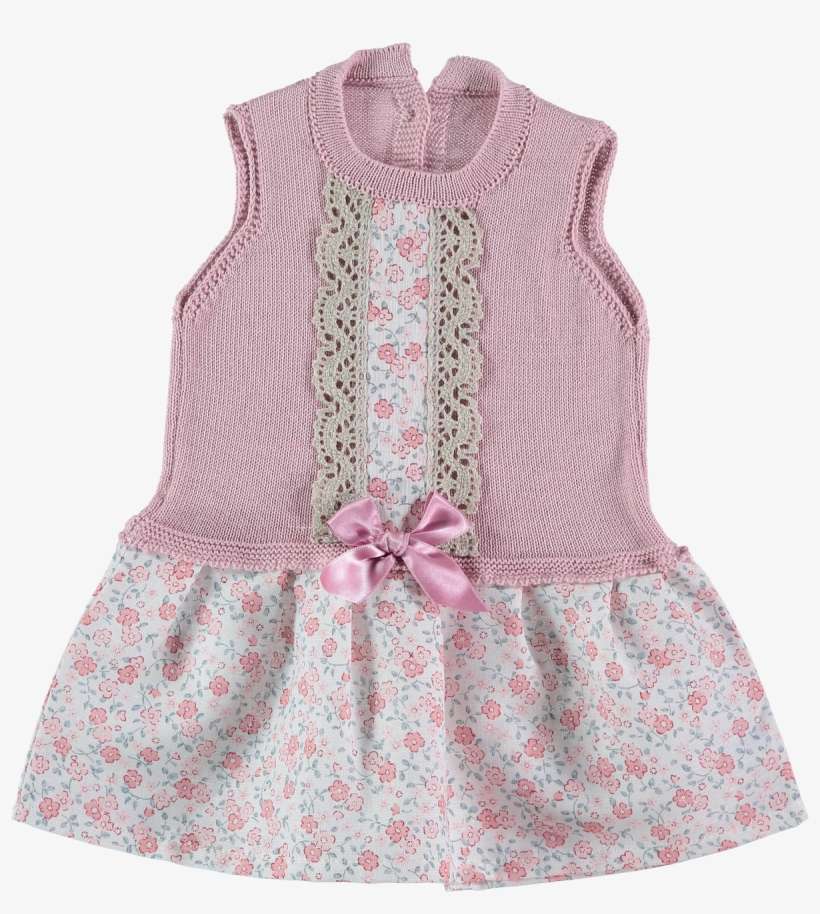 Baby Floral Print Sleeve Less Dress - Dress, transparent png download