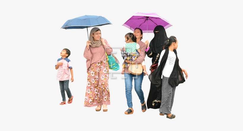 Women And Children In Conservative Dress - People Entourage Umbrella, transparent png download