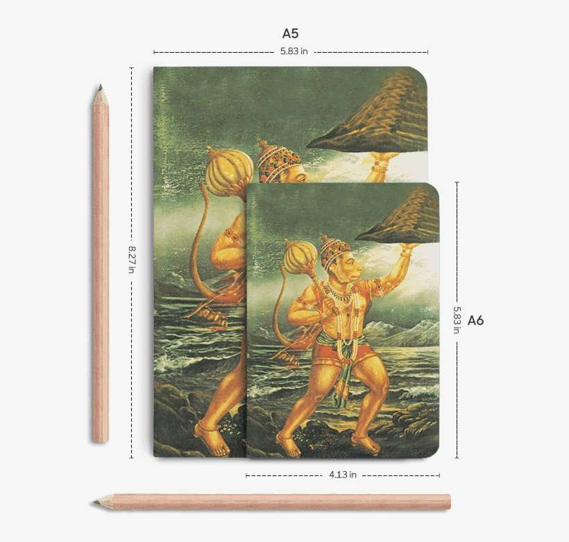Dailyobjects Indian Mythology Hanuman Mountain A6 Notebook - Mythology, transparent png download