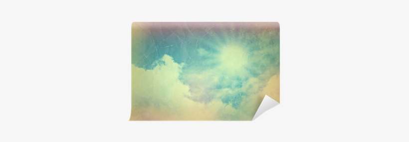 Vintage Blue Sky With Clouds With Retro Effect Wall - Aurora, transparent png download