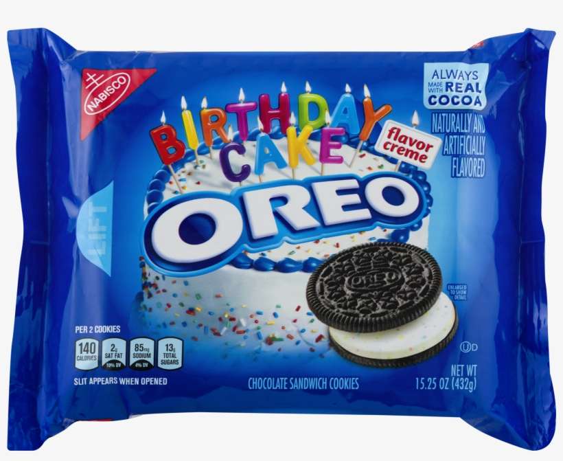 Nabisco Oreo Chocolate Sandwich Cookies Birthday Cake, - Oreo Birthday Cake Cookies, transparent png download