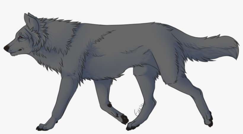 Free Wolf Lineart V2 By Eikette-d5v31vc - Wolf Png Transparent Walking, transparent png download