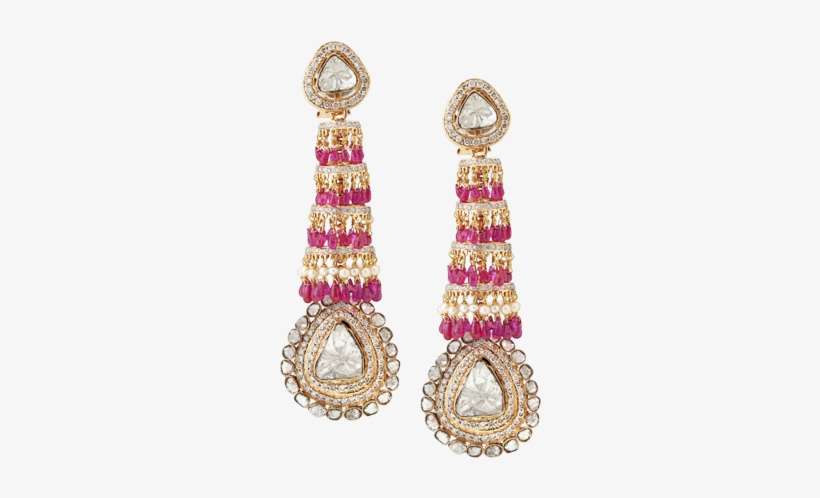 Polki Earring Designs - Polki Ear Studs Hazoorilal, transparent png download