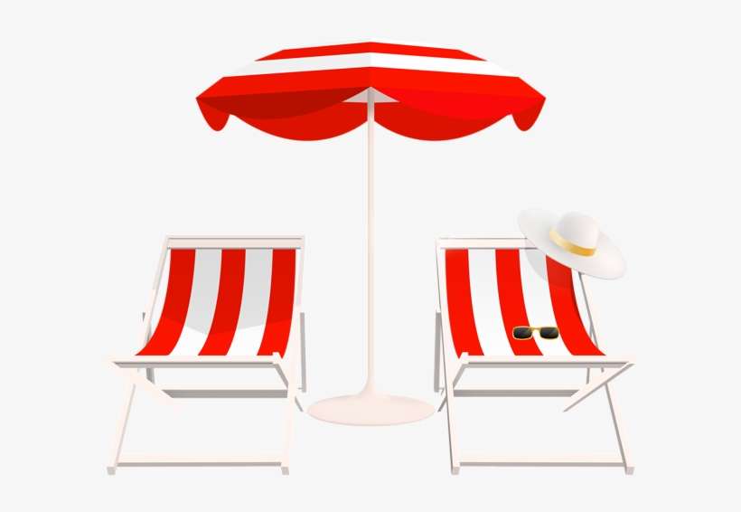 Beach Umbrella And Chairs Png Clip Art, transparent png download