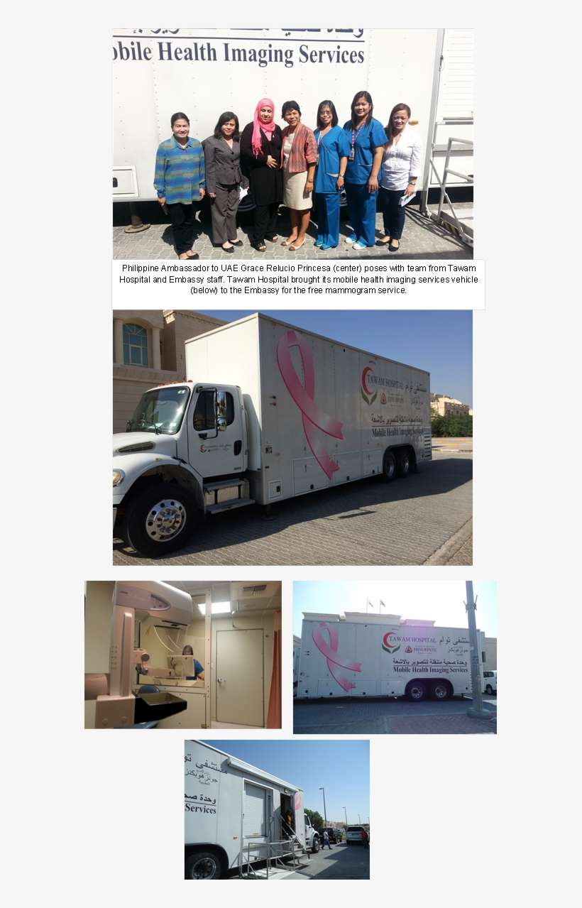 Phl Embassy In Abu Dhabi Provides Free Mammogram To - Trailer Truck, transparent png download