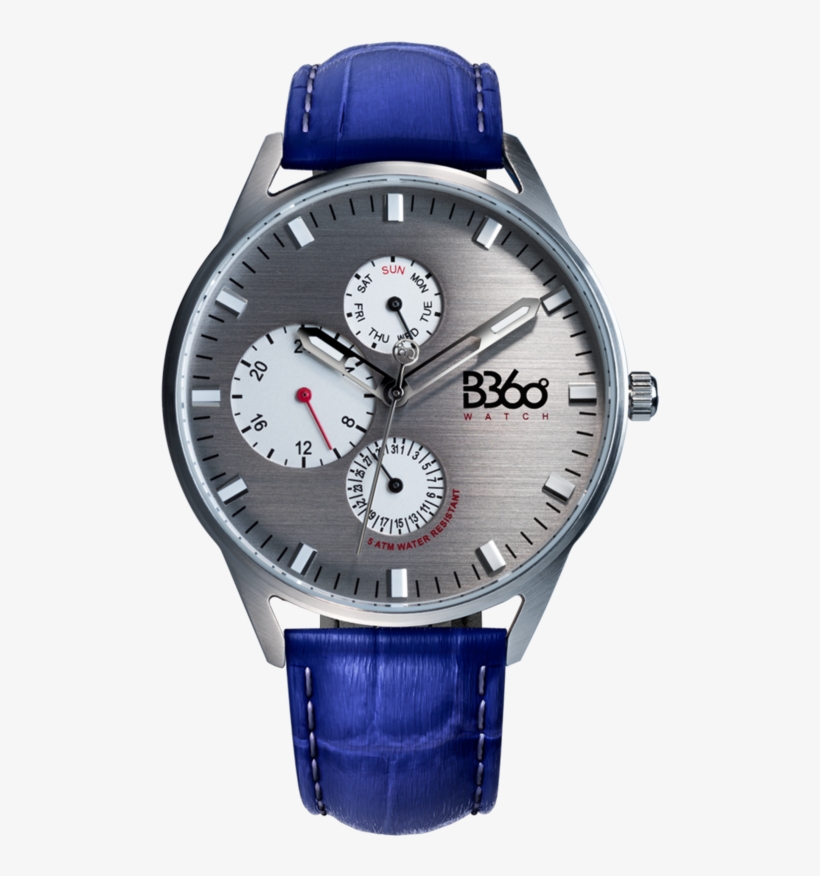 B Calm Classic-blue Silver Watch - Watch, transparent png download