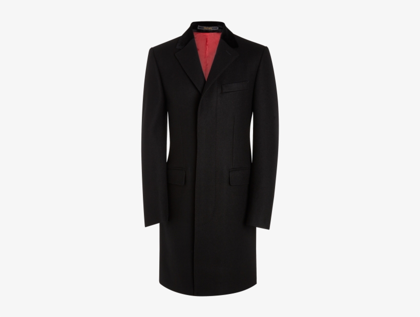 Pure Melton Wool Black Retro Coat - Nike Club Fleece Pullover Hoodie, transparent png download