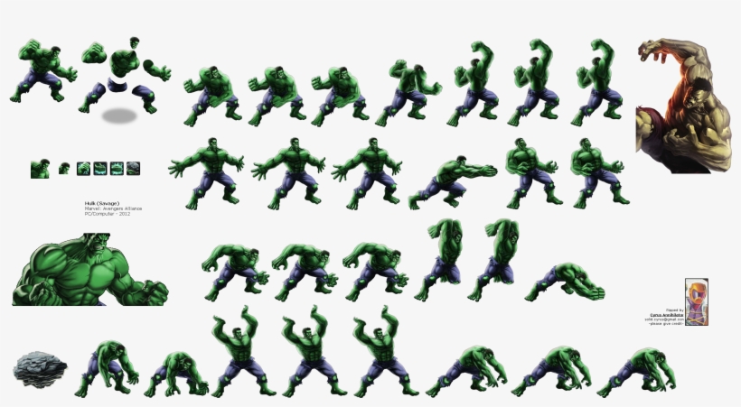 Click To View Full Size - Avengers Alliance Sprites Hulk, transparent png download