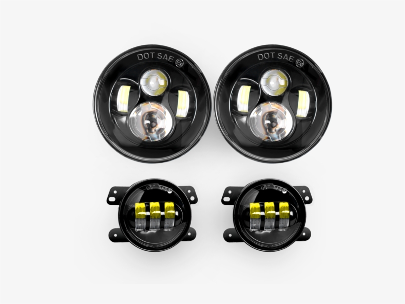Nilight 2pcs 7 Inch Led Headlights And 2pcs 4 Inch - Jeep, transparent png download