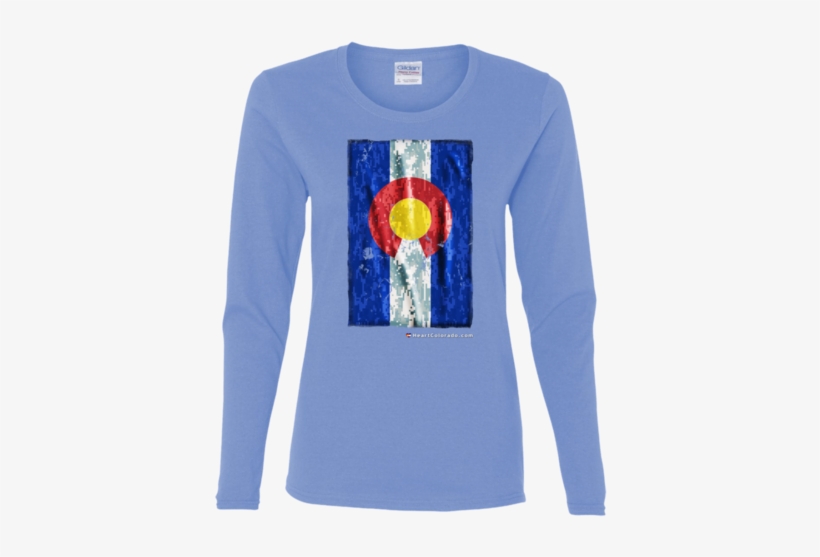 Digital Camo Colorado Flag Ladies' Cotton Long Sleeve - April The Giraffe Watch Survivor Ladies Missy Fit Long, transparent png download