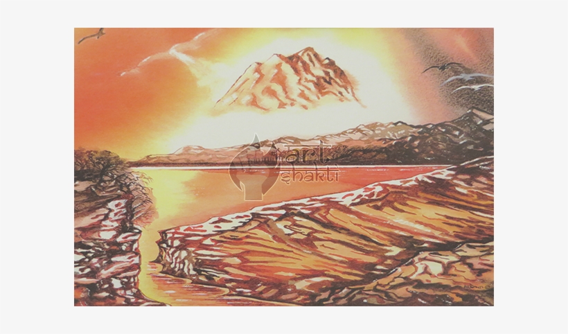 Seascape Red Rock Peak - Painting, transparent png download