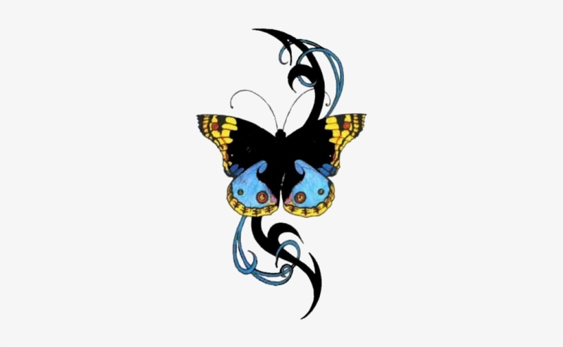 If U Don't Have Photoscape You Can Download It From - 3d Butterfly And Tribal Tattoos, transparent png download